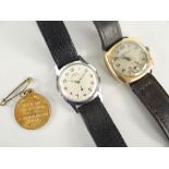 TWO WATCHES, Oris manual wind stainless steel wrist watch Ref. 581KIF and a vintage Ingersoll gold