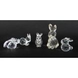 SWAROVSKI CRYSTAL RABBITS (one boxed) (5)