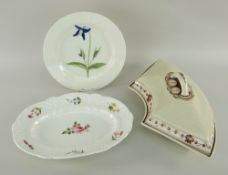 SWANSEA CREAMWARE SUPPER DISH & COVER, painted by William Pardoe in brown, P.G White Collection