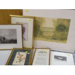 ASSORTED PRINTS including young shrimpers after W Collins engraved by Wilmore, a limited edition