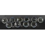 SWAROVSKI CRYSTAL ROUND PAPERWEIGHTS, 50mm, in various Swarovski colours (10)