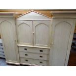 PAINTED VINTAGE PINE COMPACTUM having an arrangement of three drawers