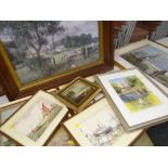 ASSORTED PICTURES including watercolour of Llanishen Station by P Harvey