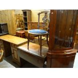 ASSORTED FURNITURE including Pembroke table, standing corner cabinet, chair and desk (4)