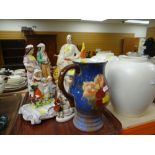 ASSORTED DECORATIVE CERAMICS including a Staffordshire figure, Yardley Lavender Soap dish, pair