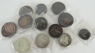 PARCEL OF INTERESTING COINS TO INCLUDE BELIEVED ROMAN COINS, 1907 DEUTSCHES REIC