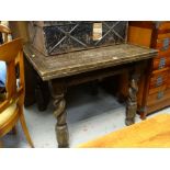 REPRODUCTION OAK DRAW-LEAF TABLE