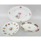 THREE SWANSEA PORCELAIN ITEMS comprising (1) circular cruciform dish, painted with a centred spray