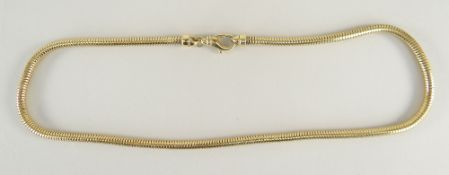 14CT YELLOW GOLD ARTICULATED NECK CHAIN, 30grams