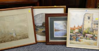 ASSORTED WATERCOLOURS including Hanz Walter 'View of Coniston water' dated 1985