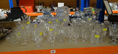 ASSORTED CUT GLASSWARE including Stuart crystal decanter