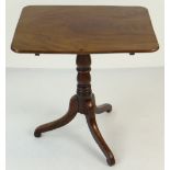 19TH CENTURY MAHOGANY TRIPOD TABLE, with tilt action top, 66cms wide