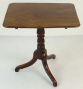 19TH CENTURY MAHOGANY TRIPOD TABLE, with tilt action top, 66cms wide