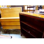 MID CENTURY TEAK BUREAU & SMALL MAHOGANY BOOKCASE (2)