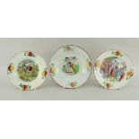 THREE GLAMORGAN NURSERY PLATES including honeysuckle / rose moulded and printed plates including