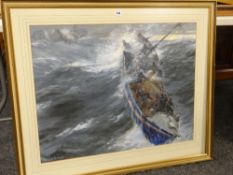 GEORGE STRATON FERRIER (1852-1912) gouache and watercolour - 'Lifeboat Rescue', signed, 63 x 80cms