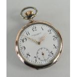 OMEGA, SWISS 800 STANDARD WHITE METAL CASED, OPEN FACED POCKET WATCH, movement and case signed