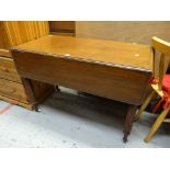 VICTORIAN MAHOGANY BARLEY-TWIST PEMBROKE TABLE on ceramic casters