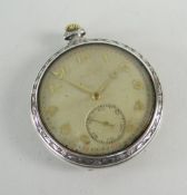 ZENITH, a Swiss 875 standard white metal cased, open faced pocket watch, dial and movement signed