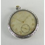 ZENITH, a Swiss 875 standard white metal cased, open faced pocket watch, dial and movement signed