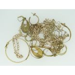 ASSORTED 9CT YELLOW GOLD JEWELLERY, 15.8grams approx. together with a parcel of yellow metal