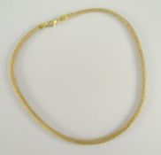 14CT YELLOW GOLD FINE GAUZE LINK NECKLACE, 9.8grams
