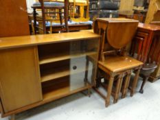 ASSORTED OCCASIONAL FURNITURE including vintage glass fronted bookcase and occasional tables (5)