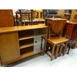 ASSORTED OCCASIONAL FURNITURE including vintage glass fronted bookcase and occasional tables (5)