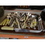 ASSORTED PLATED CUTLERY including carving knife and steel