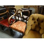 THREE 19TH CENTURY CHAIRS including carver and buckle back chair (3)