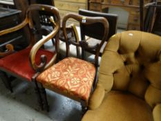 THREE 19TH CENTURY CHAIRS including carver and buckle back chair (3)