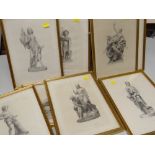 SET OF NINE ENGRAVINGS OF SCULPTURES BY VARIOUS ARTISTS including 'Cupid Captive' engraved by