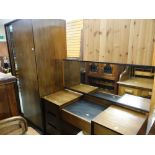 RETRO DRESSING TABLE, fitted seven drawers, and wardrobe with narrow mirror (2)