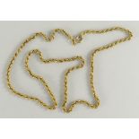 9CT YELLOW GOLD TWIST DESIGN CHAIN, 10.9gms overall