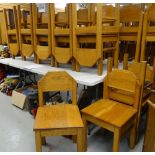 SET OF FOURTEEN WOODEN CHURCH HALL CHAIRS