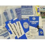 ASSORTED CARDIFF CITY FOOTBALL PROGRAMMES FROM 1950s & 60s