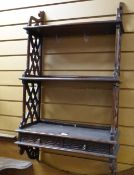 REPRODUCTION FRET-WORK MAHOGANY WALL RACK