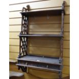 REPRODUCTION FRET-WORK MAHOGANY WALL RACK