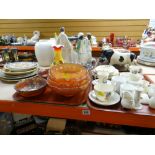 ASSORTED CARNIVAL GLASS & CRESTED CHINA including some Goss examples
