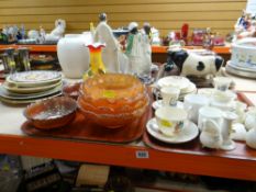 ASSORTED CARNIVAL GLASS & CRESTED CHINA including some Goss examples