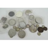 PARCEL OF MAINLY GB COINS TO INCLUDE 1891 CROWN, 1935 CROWN, 50 Franc coins, 1811 one penny token, 3