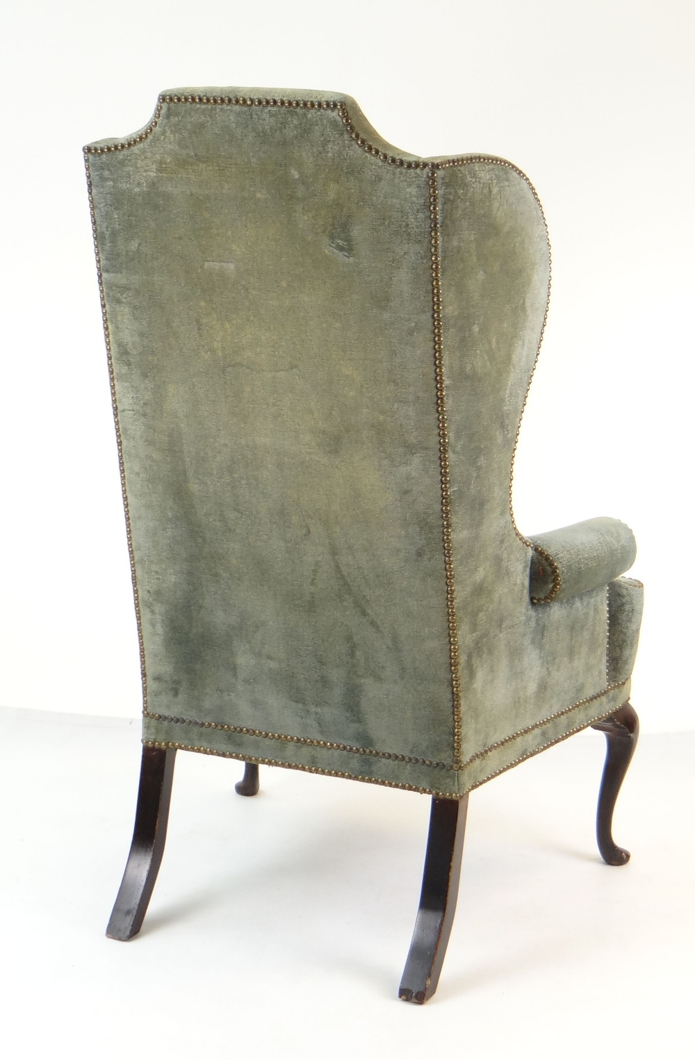 GEORGE II STYLE WING-BACK ARMCHAIR, 130cms high - Image 2 of 2