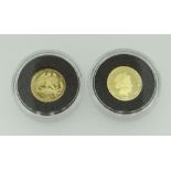 ELIZABETH II ISLE OF MAN 1/20TH OUNCE GOLD COIN DATED 2010 in London Mint Office pouch, 1.6 grams,