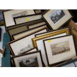 ASSORTED COLOURED ENGRAVINGS & PRINTS including Welsh views, Brecon, Cardiff ETC (19)