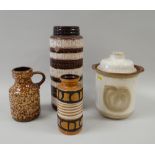 MID CENTURY WEST GERMAN POTTERY including rumtopf jar and cover (4)