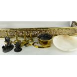 ASSORTED ANTIQUE BRASS & METALWARE including 18th century Dutch tobacco box, two pairs of