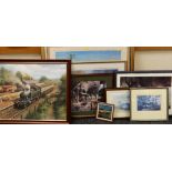 RAILWAY INTEREST PRINTS including two Terence Cuneo limited edition prints King George V 546/850 and