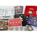 ASSORTED ROYAL MINT COMMEMORATIVE COINS including Pobjoy Spain '82 World Cup Crowns and money bank