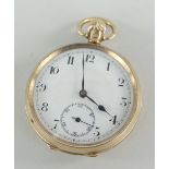 GEORGE V GOLD OPEN FACED POCKET WATCH, in Dennison case