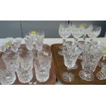 WATERFORD CUT GLASSWARE including six white wine glass, six whisky tumblers ETC (33)